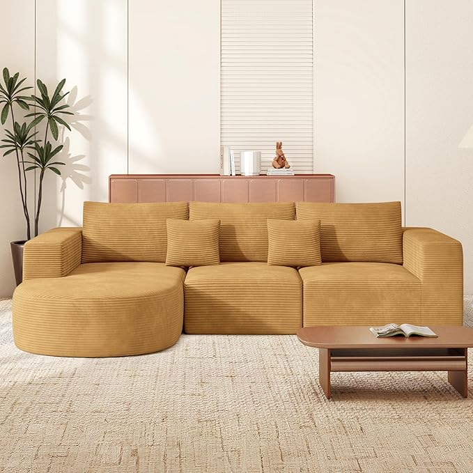 Boneless Couches for Living Room,Cloud Sectional Couch with L-Shape Chaise,Modern Modular Sofa with Deep Seat Upholstered Comfy Couches for Bedroom,No Assembly Required,1PCS