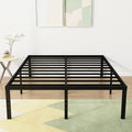 DiaOutro 18 Inch Queen Bed Frame Heavy Duty Metal Platform No Box Spring Needed, Maximum Storage, Easy Assembly, Noise Free, Black