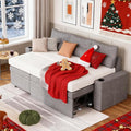Pamapic 81" Sleeper Sofa with Armrest Storage,L-Shaped Sofa with Supportive Cushions,Cup Holders,Side Pockets,Pull Out Sleeper Sofa Bed,Pullout Sectional Sofa Couch with Large Storage,Gray