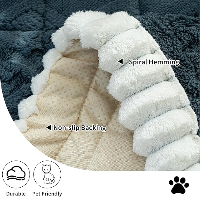 Sofa Pad, Plush Couch Cover Washable for Pet, Non-Slip Warm Couchs Cover, Funny Fuzzy Pet Couch Covers for Sofa, Sofa Slipcovers Furniture Covers for L Shaped(Dark Grey, 27.6"x 59")