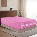 Elegant Comfort 1500 Premium Hotel Quality 18-24 Inches Deep - Extra Deep Pocket Single Fitted Sheet for High Mattress, Luxury and Softest, Smart Pocket - Wrinkle Free, Queen, Light Pink