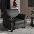Mid-Century Modern Single Sofa with Rivet Design (Grey, Single)
