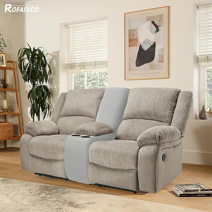 Waterproof Reclining Sectional Couch Covers Washable L Shaped Couch Cover for Sectionals Recliner Sofa Covers Stretch Corner Recliner Slipcovers for Dogs (Console Cover, Silver Gray)