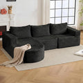 103”Boneless Couches for Living Room, L-Shaped Modular Sectional Sofa with Chaise, Modern Corduroy Cloud Couch with Deep Seat, Comfy Sponge Compression Convertible Sofas