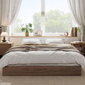 Wood Platform Bed with Sturdy Wooden Slats, King Size Floor-Standing Bed Frame, Modern Minimalist Design Bed Frame, No Box Spring Needed, Easy Assembly