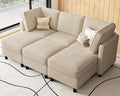 Belffin 84.3" Modular Sectional Sofa 6 Seats Sleeper Sofa Washable Sectional Couches for Living Room Comfy Couches with Storage Seat Couch Sofas with Chaise,Beige