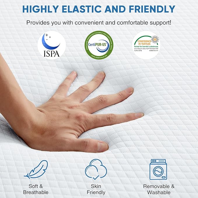 OLIXIS Tri-fold Memory Foam Mattress - 4 Inch Single Size Portable Floor Bed, Foldable Mat for Kids and Adults, Collapsible and Washable Cover with CertiPUR-US Certified, for Travel & Camping & Yoga