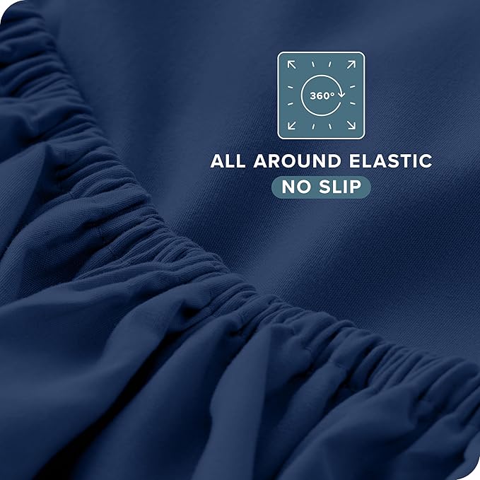 Bare Home King Sheet Set - 1800 Ultra-Soft Microfiber King Bed Sheets - Double Brushed - Deep Pockets - Easy Fit - 4 Piece Set - Bedding Sheets & Pillowcases (King, Dark Blue)