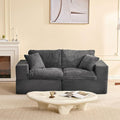 74.8” Set of Cloud Couch, Modular Loveseat Sofa, Convertible Sofas Bed, Deep Seat Sofa, Cozy Sofa for Living Room, Office and Bedroom, Corduroy, Gray