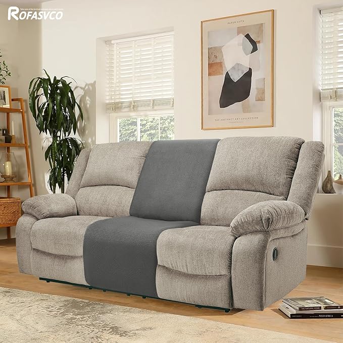 Waterproof Reclining Sectional Couch Covers Washable L Shaped Couch Cover for Sectionals Recliner Sofa Covers Stretch Corner Recliner Slipcovers for Dogs (Additional Seat Cover, Dark Gray)