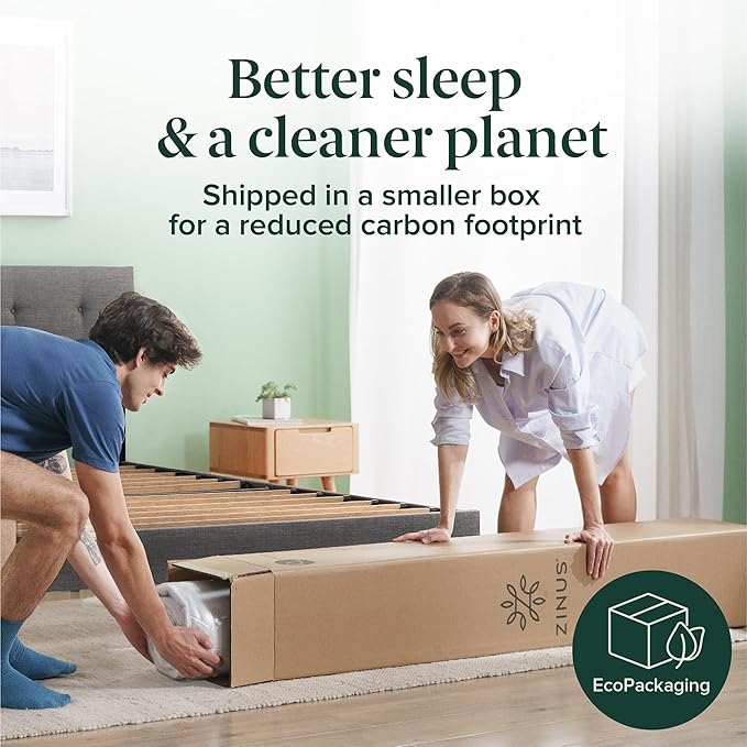 Zinus 6 Inch Foam and Spring Hybrid Mattress [New Version], Twin XL, Fiberglass Free, Medium Firmness, Durable Support, Certified Safe Foams & Fabric, Mattress in A Box, White