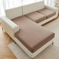 Deep Dream Sectional Couch Covers 3 Pieces, Couch Cushion Covers L Shape Couch Cover Stretch Sofa Slipcover for Left/Right Chaise Sectional Couch (2 Seater + 1 Chaise, Brown)