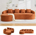105.5" Boneless Curved Couch, L Shaped 4-Seater Cloud Couch with Deep Seat Chaise, Oversized Curved Sofa, Chenille Modular Sectional Couches for Living Room, No Assembly, Orange