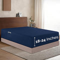 Elegant Comfort 1500 Premium Hotel Quality 18-24 Inches Deep - Extra Deep Pocket Single Fitted Sheet for High Mattress, Luxury and Softest, Smart Pocket - Wrinkle Free, King, Navy Blue