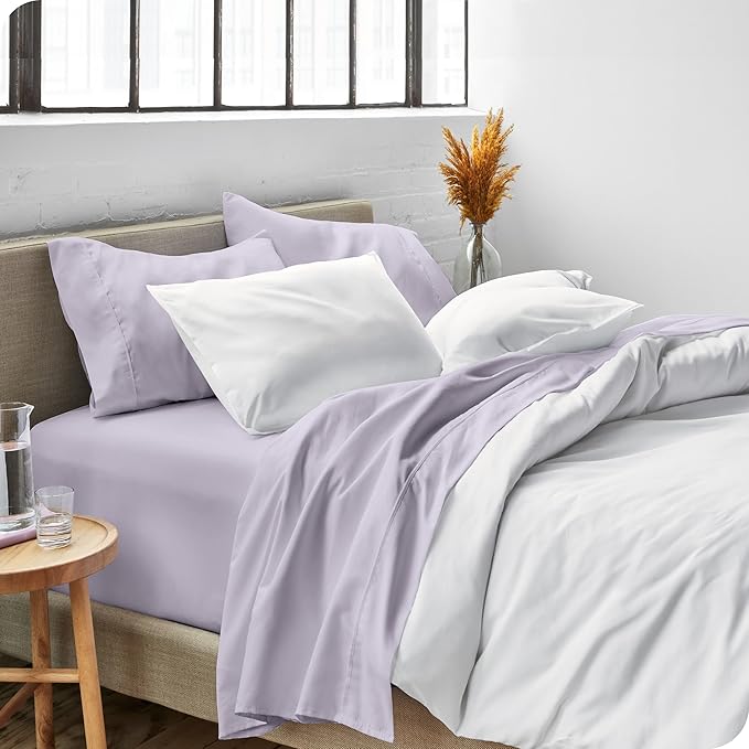 Bare Home King Sheet Set - 1800 Ultra-Soft Microfiber King Bed Sheets - Double Brushed - Deep Pockets - Easy Fit - 4 Piece Set - Bedding Sheets & Pillowcases (King, Light Lavender)