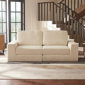 Modular Sectional Sofa, 80.31" Modern Cloud Couch Sectional Sofa with L-Shaped Chaise Comfy Corduroy Fluffy Couch with Deep Seat Boneless couches for Living Room Bedroom, White