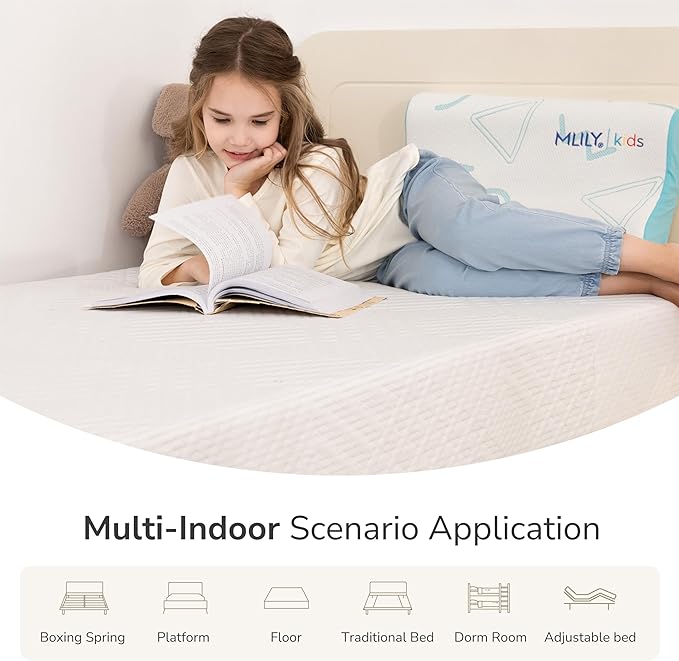 MLILY Twin Mattress in a Box, 10 inch Mattresses for Kids Bed Single Size Daybed Individual Bunk, Green Tea Memory Foam Medium Firm