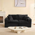 74.8” Set of Cloud Couch, Modular Loveseat Sofa, Convertible Sofas Bed, Deep Seat Sofa, Cozy Sofa for Living Room, Office and Bedroom, Corduroy, Black