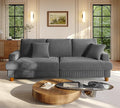 87.2" Couches for Living Room, Comfy Grey Couch 7.5" Extra Thick Cushion, Sofas for Living Room Tool-Free Setup, Loveseat Sofa 848lbs Support, Corduroy Couch for Bedroom, Apartment, Office