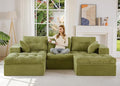 MAXYOYO 104" U Shaped Modular Sectional Sofa with 2 Ottomans, Cloud Boneless Couch with Layered Cushion, Flexible Module Combination Sofa for Living Room, No Assembly Required, Green