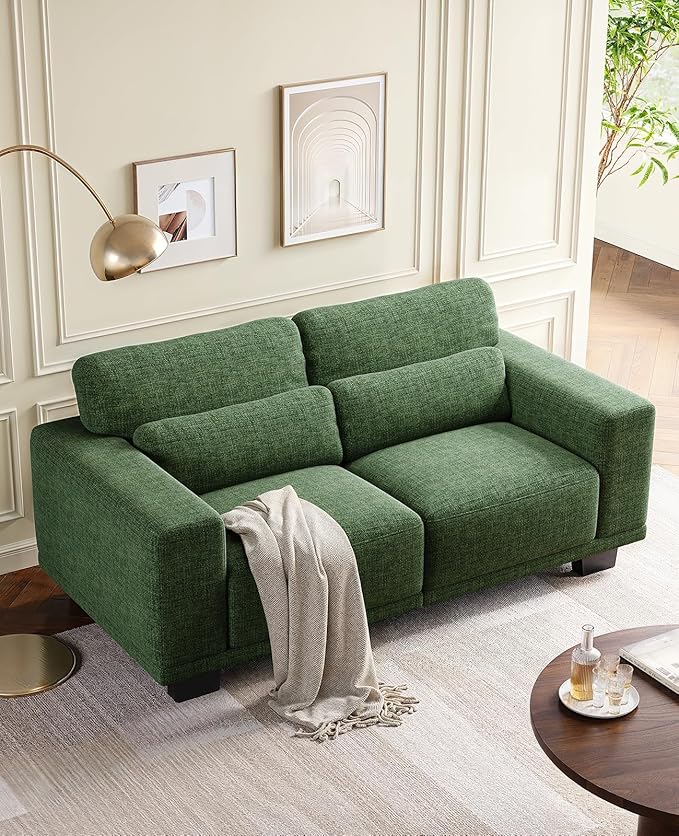 Amada 65" Loveseat Sofa, 2 Seater Couch Sofa for Living Room, Modern Sofa with Wide Armrests & Deep Seats, Comfy Couch with Removable Washable Covers & Linen Fabric, Easy Assembly