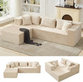 Modular Sectional Sofa Cloud Sectional Couch, 106" Comfy Fluffy L Shaped Couches for Living Room,Oversized Sofa Sleeper with Deep Seat, No Assembly Required