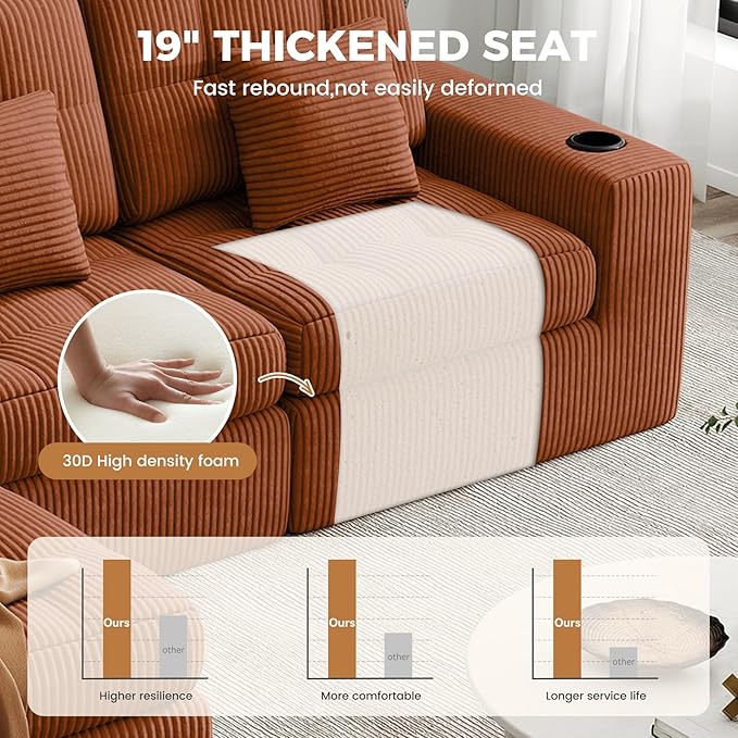 80" Boneless Loveseat Sofa in a Box,No Assembly Required Comfy Deep Seat Cloud Couch,Modern Small Couches for Living Room, Bedroom,Apartment,Caramel 1 PCS
