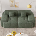 85" Cloud Loveseat Sofa in a Box, Modern Small Couch No Assembly Required, Comfy Deep Seat Boneless Couches for Living Room, Bedroom, Apartment, Green 1 PCS