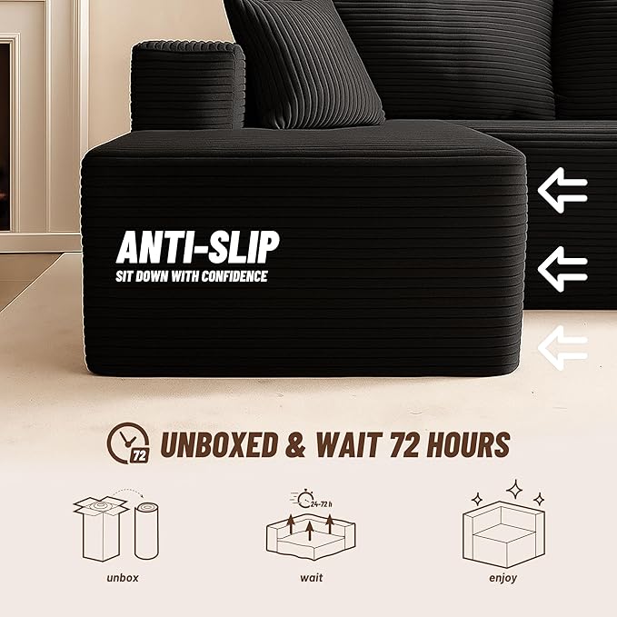 Cozy Single Seat, Set of Comfortable Seating, No Assembly Required, Black