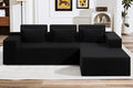 HABUTWAY Sectional Couches for Living Room,No Assembly L Shaped Couch 105" Modular Sectional Sofa Couch with Deep Seat,Cloud Couches Furniture Sets for Apartment,Corduroy (Black, Right Facing)