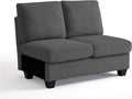 CHIC HOUSE Middle Module for Modular Couch, Corduroy Customizable Chaise, Storage Ottoman for Sectional Sofa, Armrest, Single/Double Seater