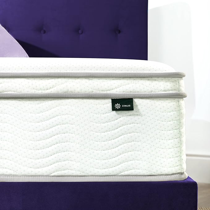 ZINUS 12 Inch Foam and Spring Mattress, King, CertiPUR-US Certified Foams, Mattress in A Box, White