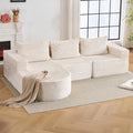 103”Boneless Couches for Living Room, L-Shaped Modular Sectional Sofa with Chaise, Modern Corduroy Cloud Couch with Deep Seat, Comfy Sponge Compression Convertible Sofas