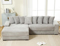111 Inch Cloud Sectional Couches for Living Room | L-Shaped Sectional Couch with 8 Pillows | Corduroy Couch with Deep Seat | Solid Wood Frame Sofa Light Grey (Left Facing Chaise)