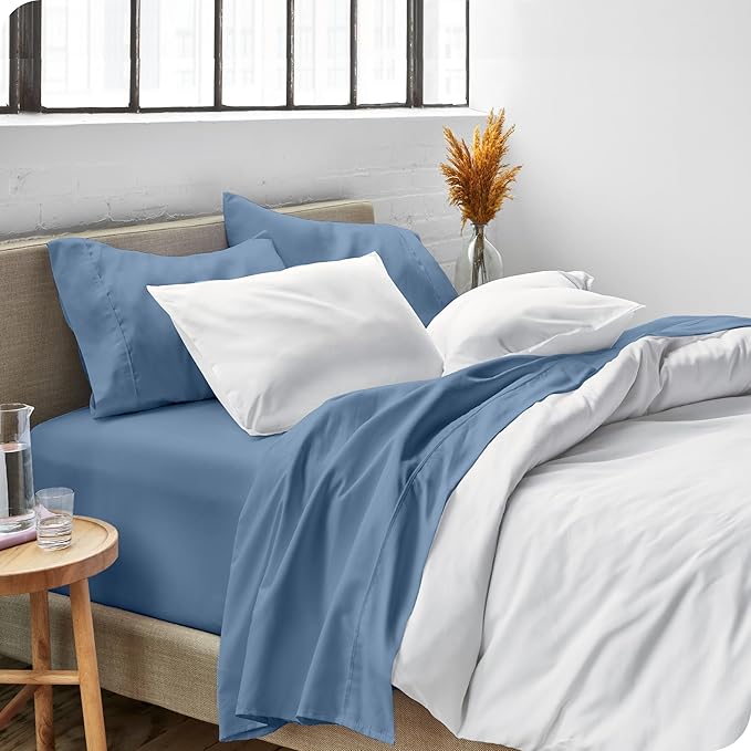 Bare Home King Sheet Set - 1800 Ultra-Soft Microfiber King Bed Sheets - Double Brushed - Deep Pockets - Easy Fit - 4 Piece Set - Bedding Sheets & Pillowcases (King, Coronet Blue)