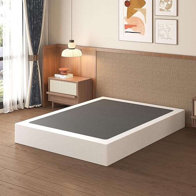 Lutown-Teen 10 Inch Full Size Box Spring High Profile, Heavy Duty Metal Box Spring Full Bed Base with Fabric Cover, Mattress Foundation, Noise Free, Easy Assembly