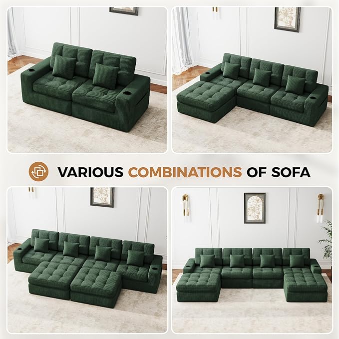80" Boneless Loveseat Sofa in a Box,No Assembly Required Comfy Deep Seat Cloud Couch,Modern Small Couches for Living Room, Bedroom,Apartment,Green 1 PCS