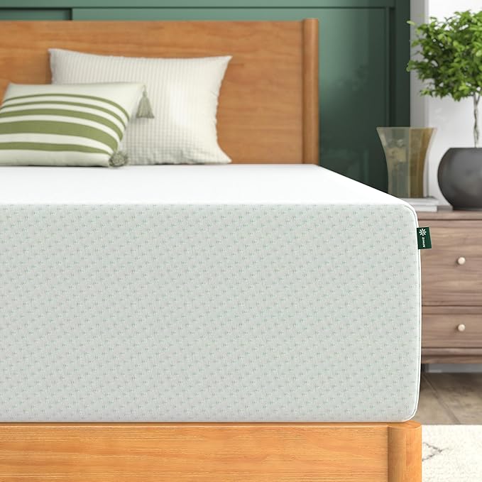 ZINUS Memory Foam 12 Inch Green Tea Mattress, King, White