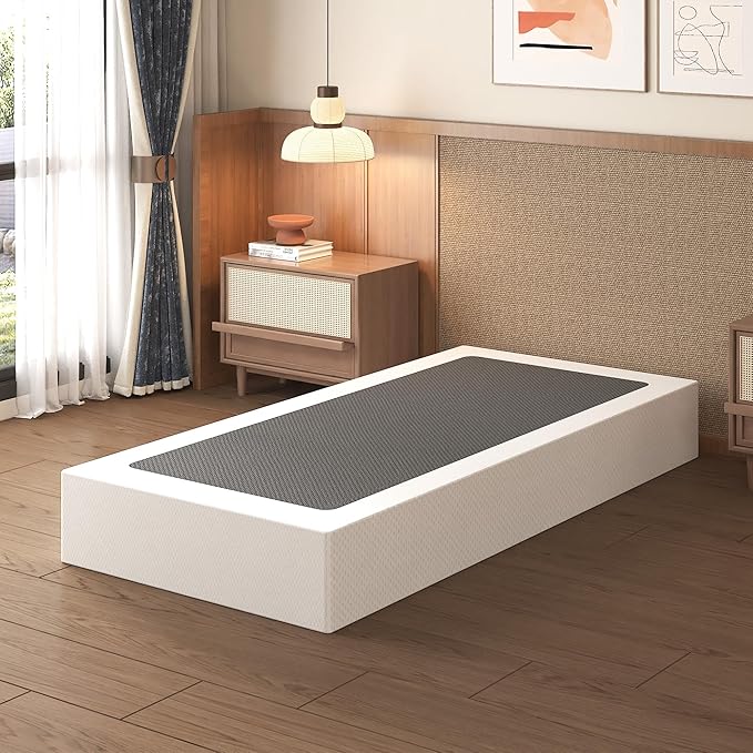 Lutown-Teen 10 Inch Twin XL Box Spring High Profile, Heavy Duty Metal Box Spring Twin XL Bed Base with Fabric Cover, Mattress Foundation, Noise Free, Easy Assembly