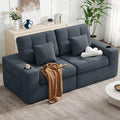 80" Boneless Loveseat Sofa in a Box,No Assembly Required Comfy Deep Seat Cloud Couch,Modern Small Couches for Living Room, Bedroom,Apartment,Dark Grey 1 PCS