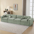 146''Cloud Boneless Sectional Couch, Modular Sectional Sofa Deep Seat, Oversized Upholstered Convertible Comfy 4 Seater Chenille Memory Foam Sofa Couches for Living Room, Green