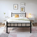 zizin Twin-XL Size Metal Bed Frame with Headboard & Footboard 14 Inch Metal Platform Mattress Foundation Support with Steel Slat, Under Bed Storage, No Box Spring Needed