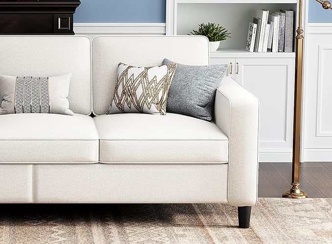 Sectional Couches for Living Room Convertible 3 Seater Sofas 78" L Shaped Couch with Removable Storage Ottoman Modern Linen Beige Sofa for Apartments Studios Dorms Small Spaces | 78" Small Sectional