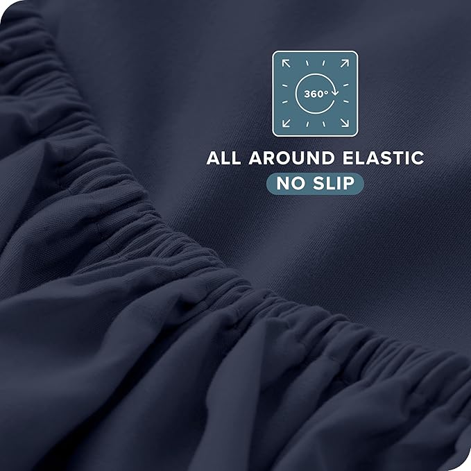Bare Home King Sheet Set - 1800 Ultra-Soft Microfiber King Bed Sheets - Double Brushed - Deep Pockets - Easy Fit - 4 Piece Set - Bedding Sheets & Pillowcases (King, Midnight Blue)