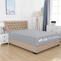 Elegant Comfort 1500 Premium Hotel Quality 18-21 Inches Deep - Extra Deep Pocket Single Fitted Sheet for High Mattress, Luxury and Softest, Smart Pocket - Wrinkle Free, King, Silver