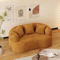 69" Curved Loveseat Sofa for Living Room, Modern Chenille Love Seat Cloud Couch, Luxury Plush Extra Deep Oversized Sofa for Small Spaces, Bedroom, Apartment‌, No Assembly Required, Orange