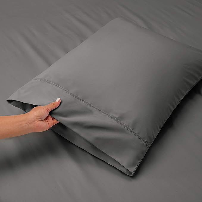 Hearth & Harbor Extra Deep Pocket Sheets - Fits Mattress 18-24 Inches Deep - Extra Deep Pocket Full Size Sets - 6 Piece Full Size - Full - Gray