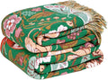 LUTBM Boho Throw Blanket for Bed Cotton Blankets for Bedroom Living Room Twin All Season Lightweight Butterflies Embroidery Quilt for Couch Sofa Chair 60"x80"
