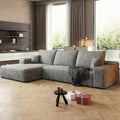 108" Sectional Couches for Living Room Cloud Couch Sofa with L-Shape Upholstered Boneless Couchs Modern Modular Sectional Couch with Chaise (Grey, 108" Left Facing Chaise+2Seaters)