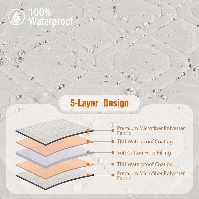 VANSOFY Sectional Couch Covers 100% Waterproof L Shaped Sofa Slipcover 3pcs Reversible Chaise Lounge Cover for Sectional Sofa Furniture Protector Cover for Pets Dog Cat(Large, Beige)